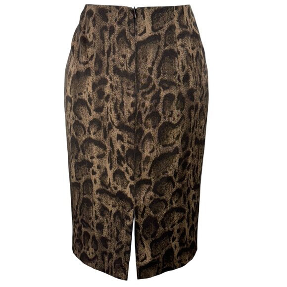 LAFAYETTE 148 NEW YORK Wool Animal Print Pencil Skirt Size 4 Petite - Picture 2 of 8